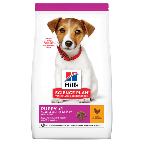 Hrana uscata pentru caini Hill's Puppy Small and Miniature cu pui si curcan 1.5 kg